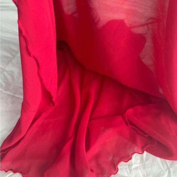 Vintage Victoria’s Secret Red Lingerie Slip Dress XS Satin Rose Bow Babydoll - Picture 5 of 15
